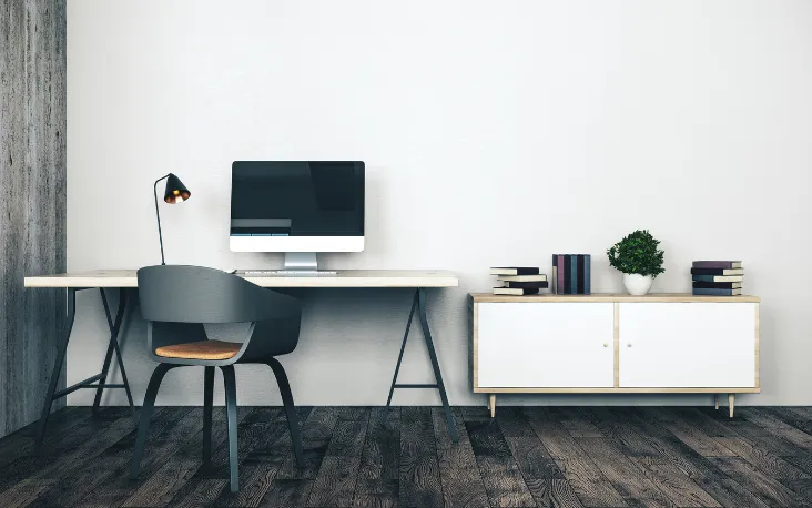 Dedicated home office addition with modern workspace design for working from home in Dallas TX